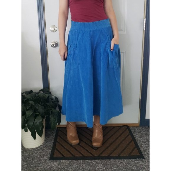 Liz Claiborne Dresses & Skirts - 90s Blue Corduroy‎ Liz Claiborne Skirt